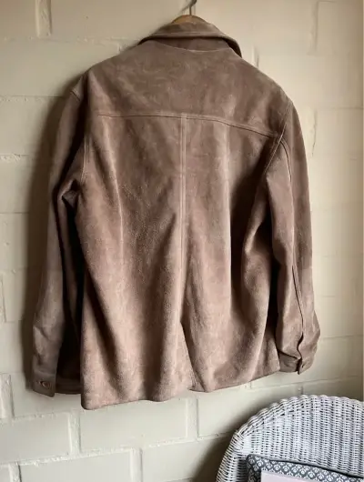 Chaqueta de cuero marrón F&Co para hombre - miniatura 2