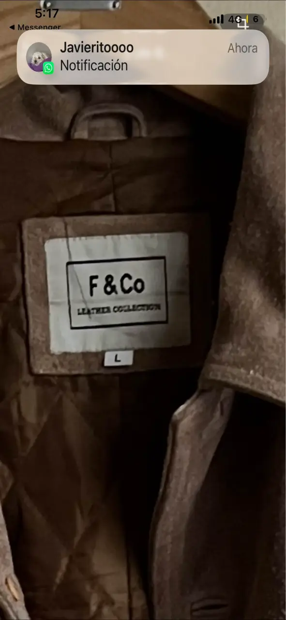 Chaqueta de cuero marrón F&Co para hombre - 3