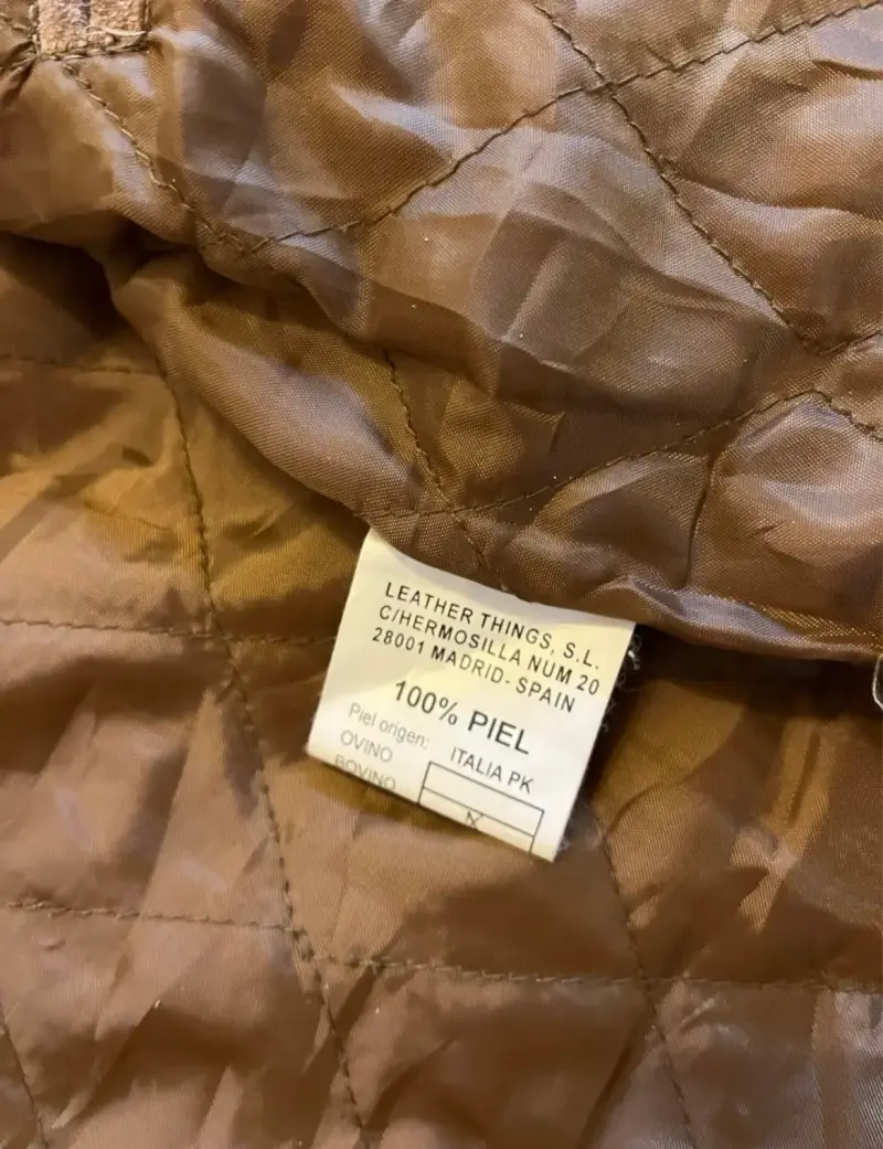 Chaqueta de cuero marrón F&Co para hombre - 5