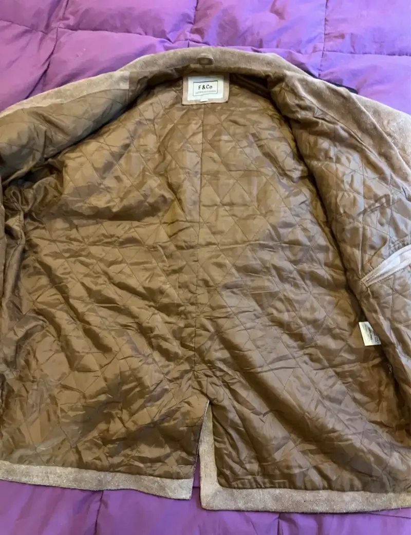Chaqueta de cuero marrón F&Co para hombre - 6