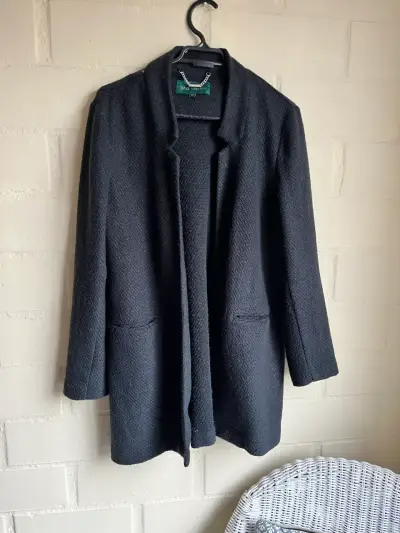 Abrigo negro elegante Ma Griffe talla 46 - miniatura 1