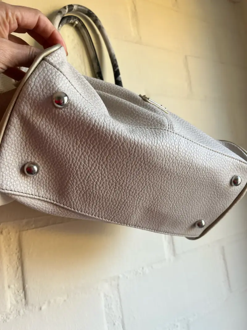 Bolso de mano Elle gris con asas estampadas - 3