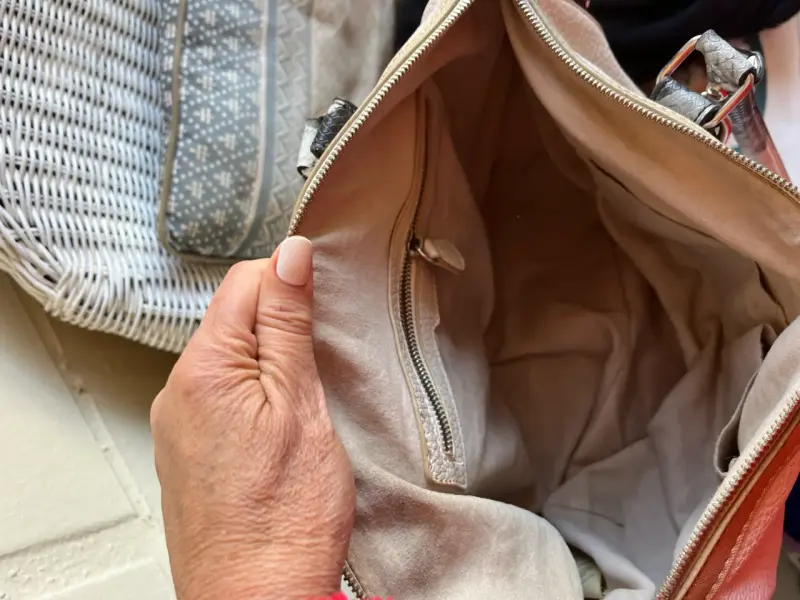 Bolso de mano Elle gris con asas estampadas - 5
