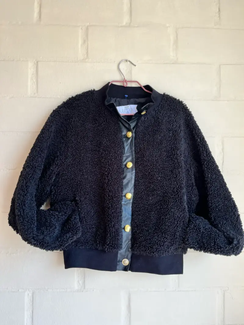 Chaqueta de lana negra con botones dorados Jules Kae - 2