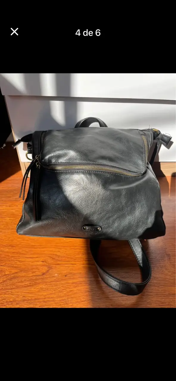 Mochila de cuero negra elegante - 2