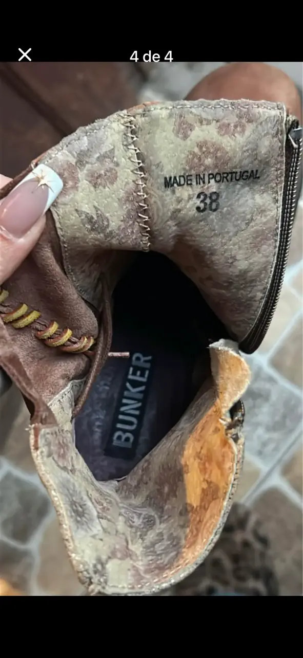 Botines de cuero Bunker marrones con tacón - 4