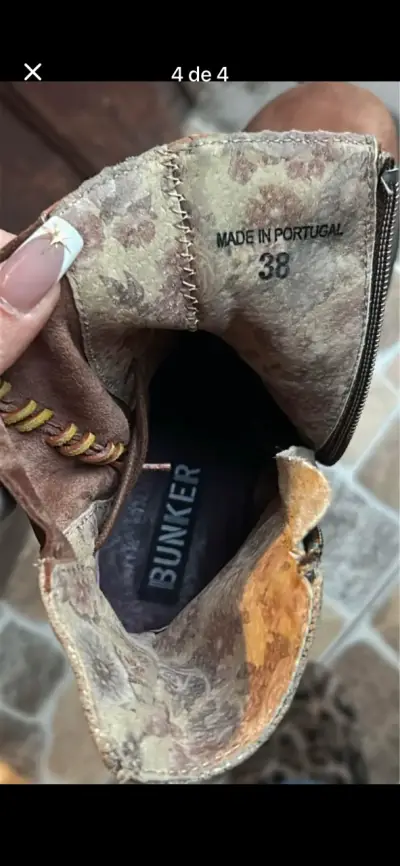 Botines de cuero Bunker marrones con tacón - miniatura 4