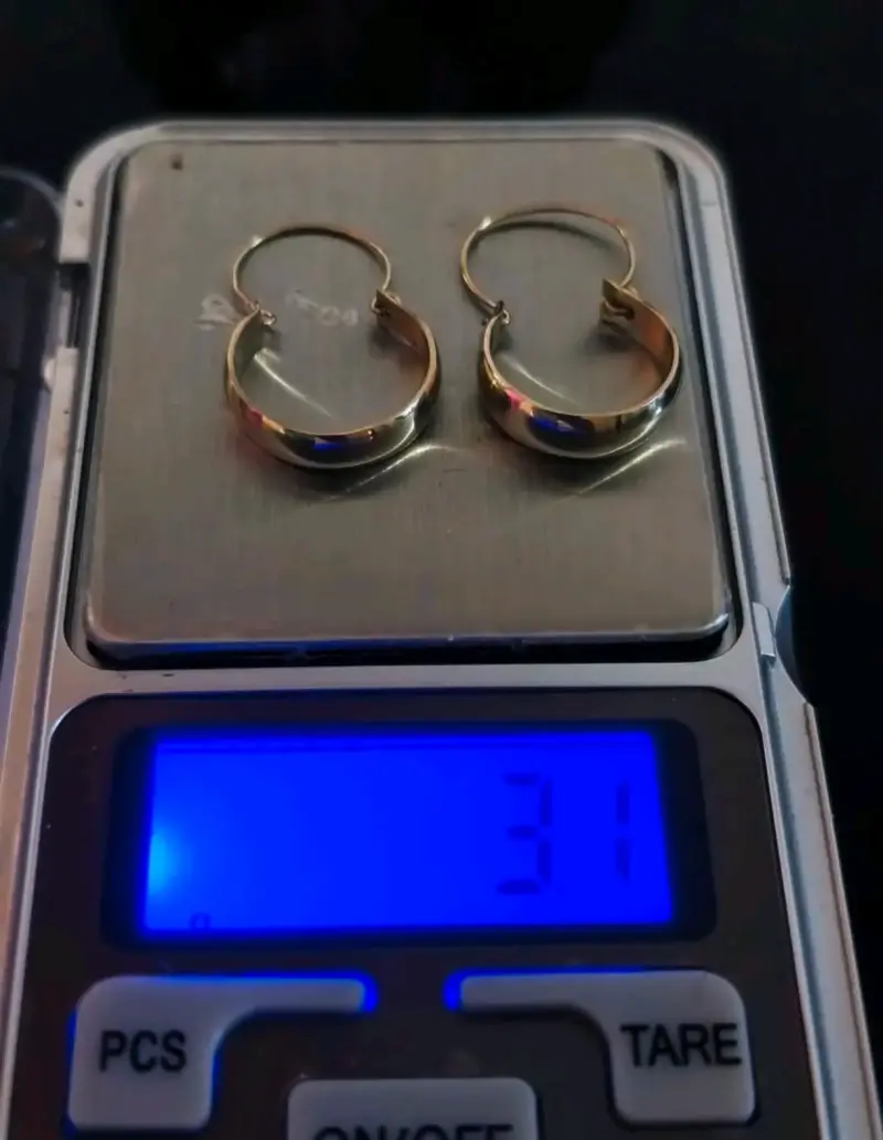 Argollas de oro 18k n°4 3.1g están con boleta. - 1