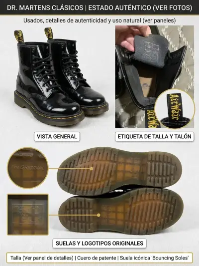 Botas Dr. Martens clásicas de cuero negro - miniatura 1