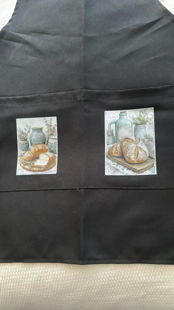 Set de delantal y gorro de chef negro p con diseño - 3