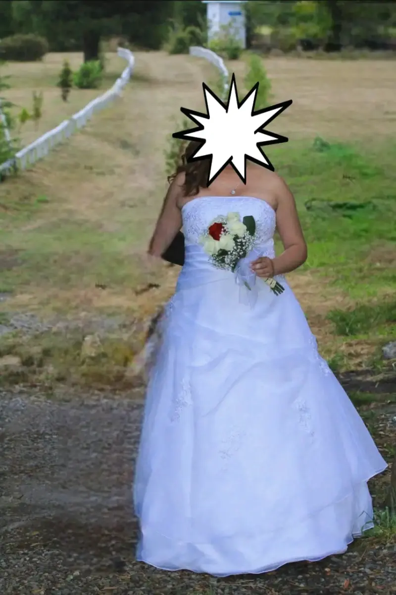 Vestido de Novia Blanco con Encaje