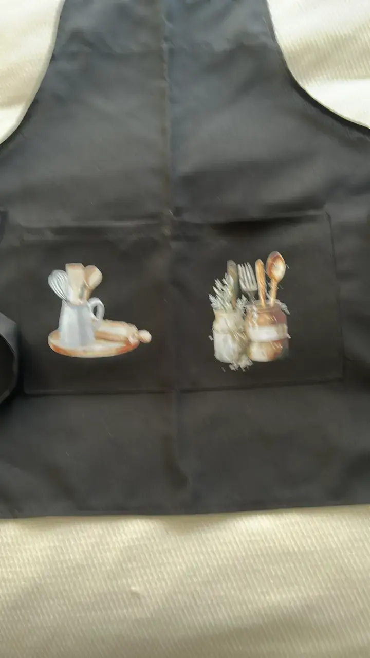 Delantal y gorro de chef negro con diseño Bon Appétit - 3