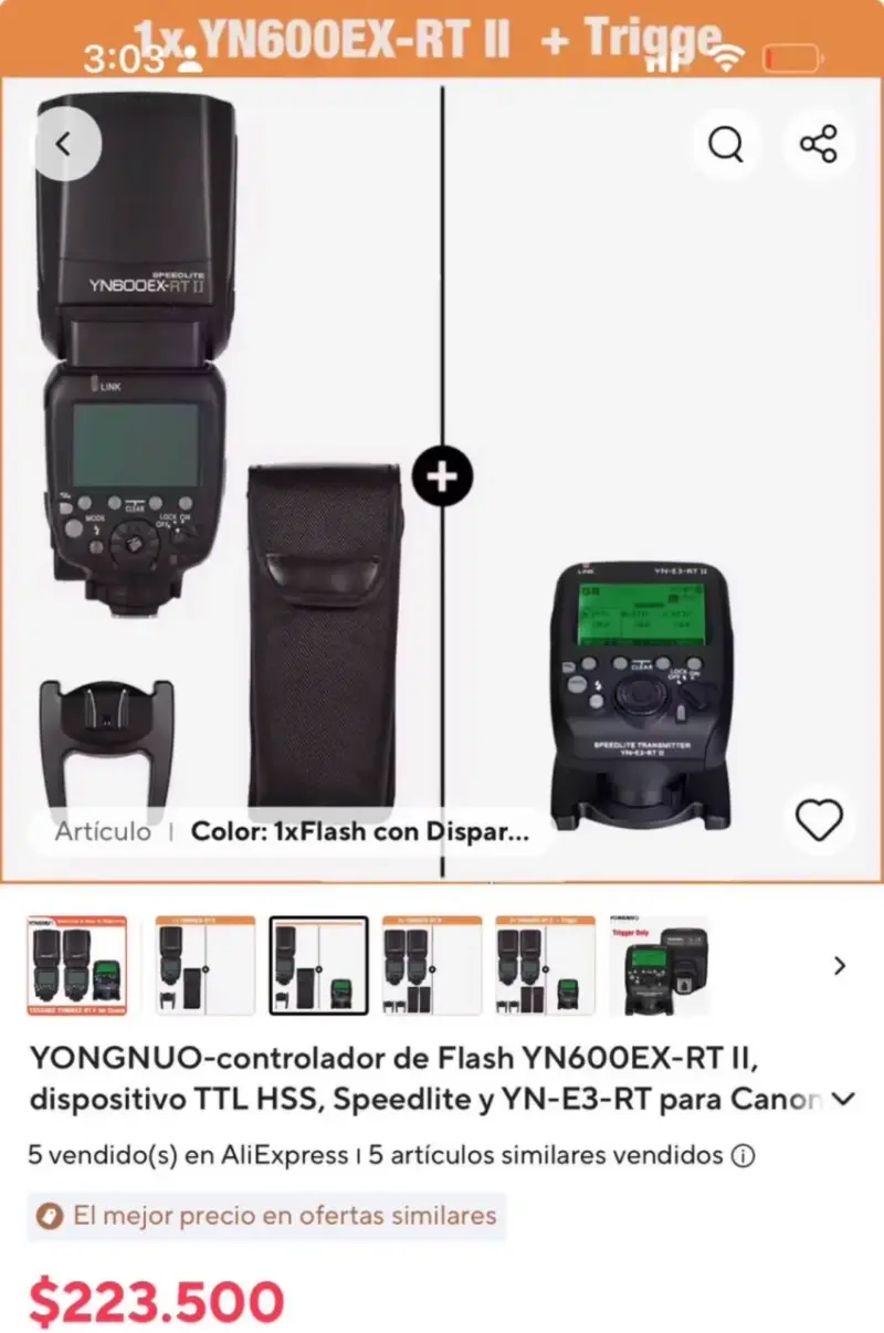 Kit Iluminación Yongnuo YN600EX-RT II + Transmisor - 5