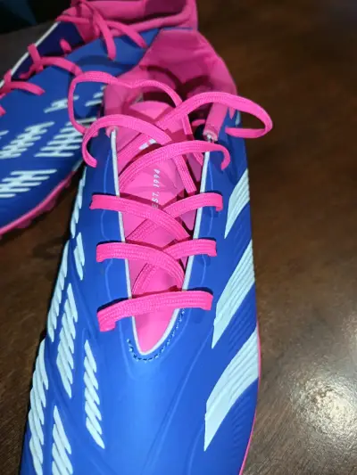 Zapatillas deportivas Adidas Predator azul y rosa - miniatura 5