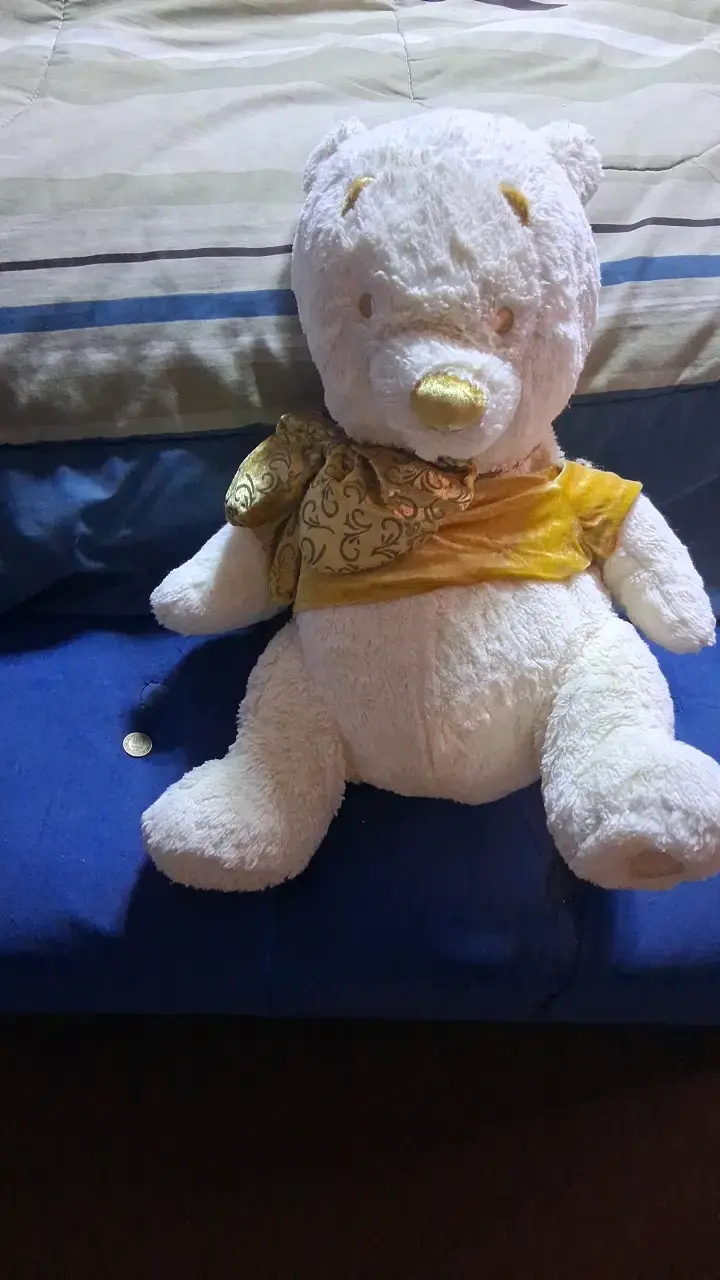 Peluche oso phoo original con bufanda dorada - 2