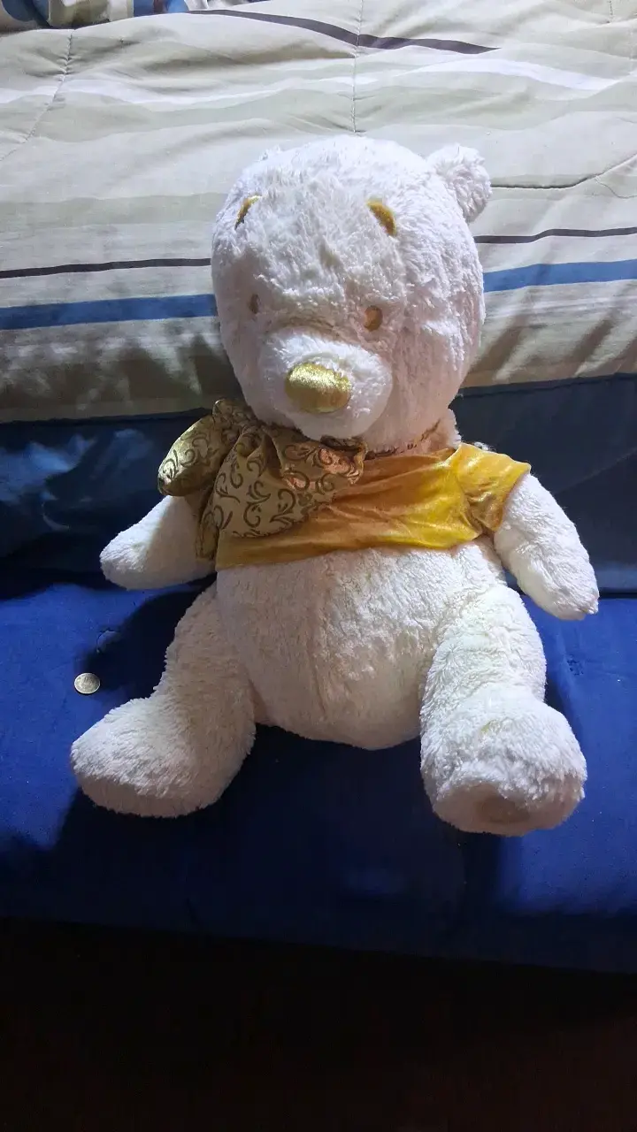 Peluche oso phoo original con bufanda dorada - 3