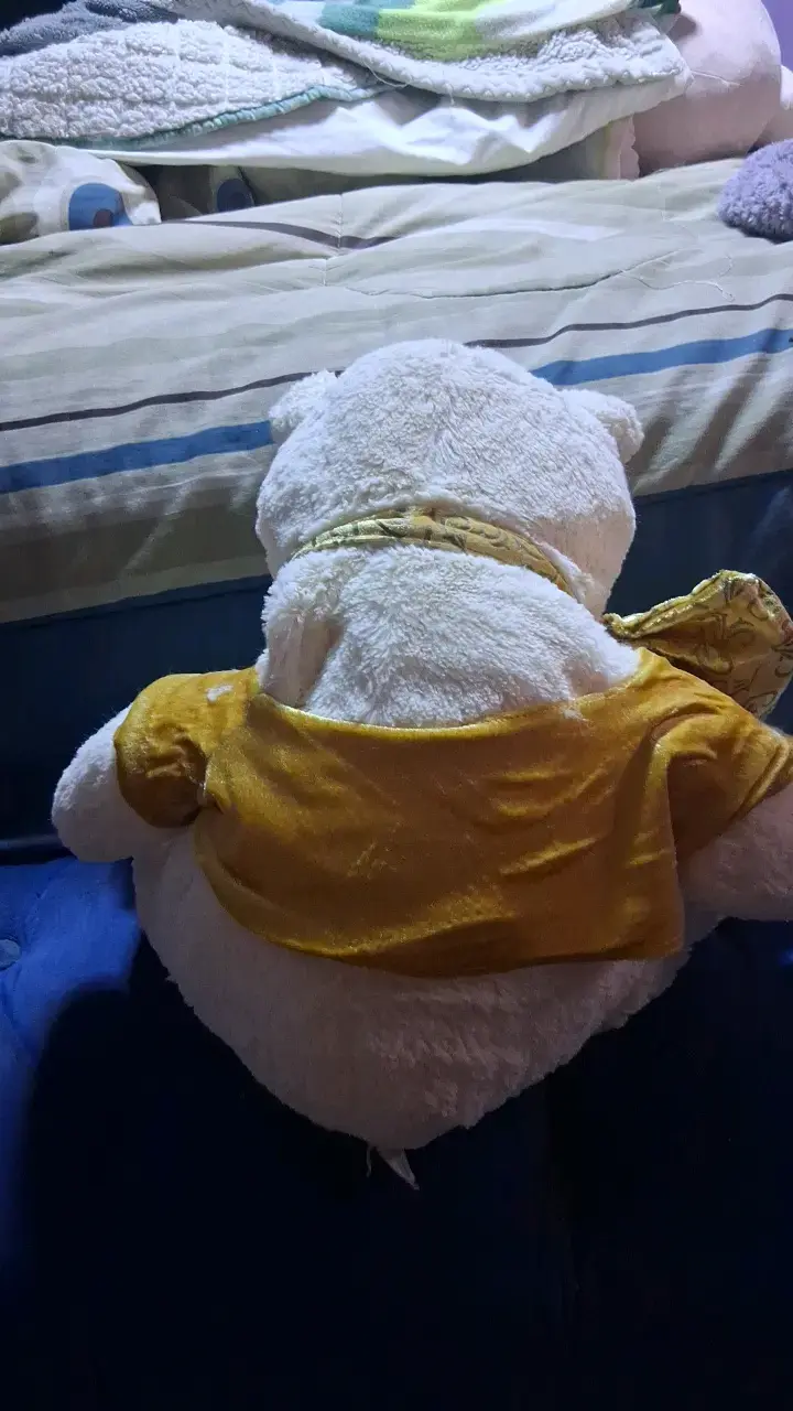 Peluche oso phoo original con bufanda dorada - 5
