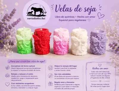 Velas de soja aromáticas hechas a mano - miniatura 1