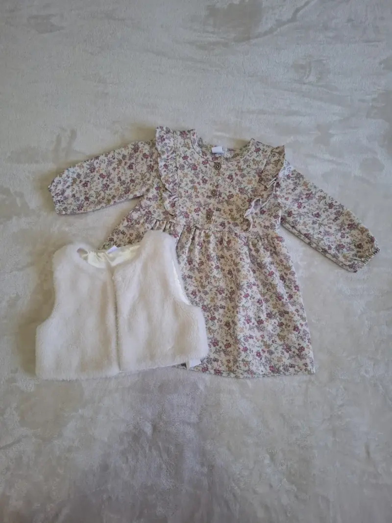 Vestido de bebé con chaleco sin mangas - 1