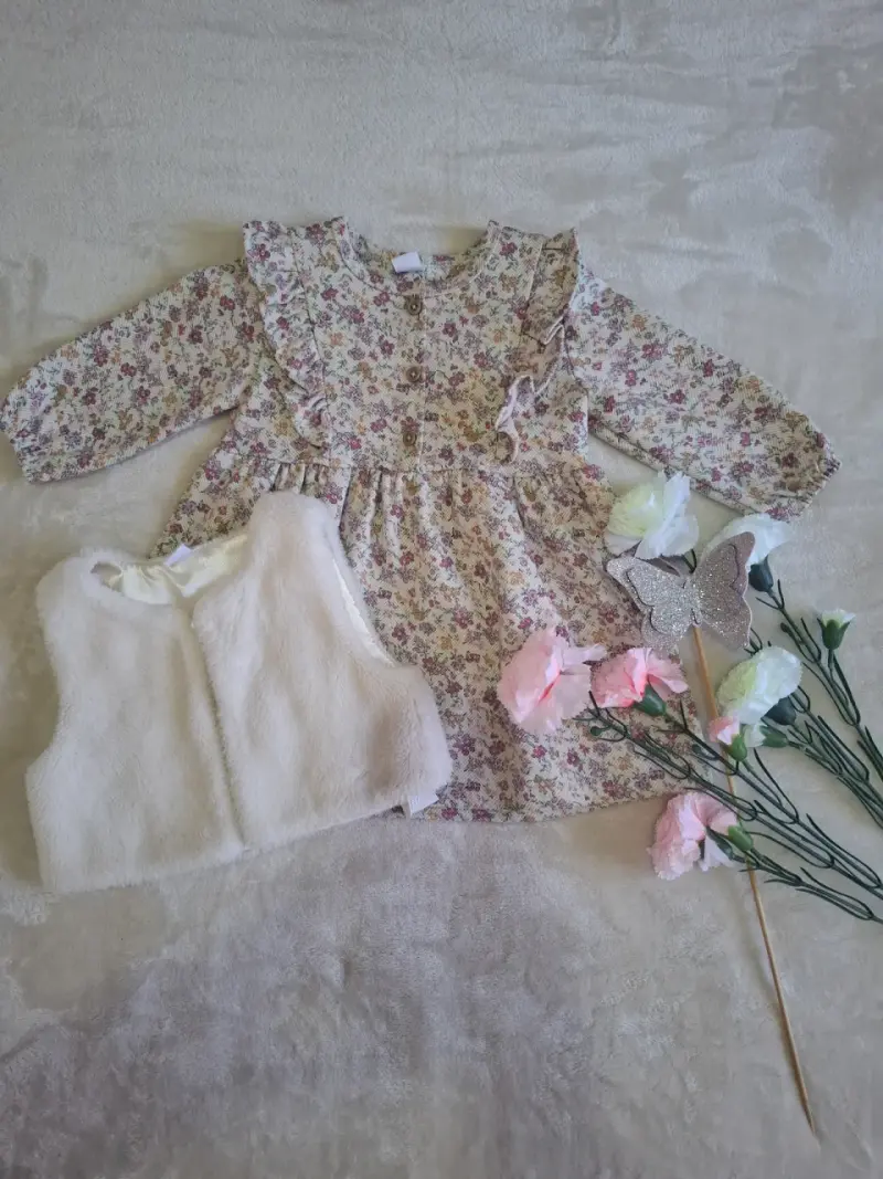 Vestido de bebé con chaleco sin mangas - 5