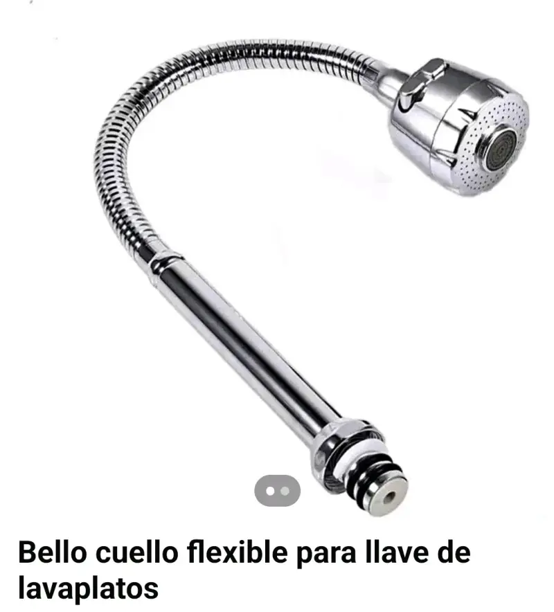 Cuello flexible para llave de lavaplatos cromado - 2