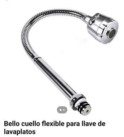 Cuello flexible para llave de lavaplatos cromado - miniatura 2
