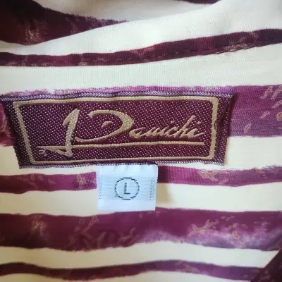 Blusa a rayas burdeos y blancas para mujer - miniatura 3