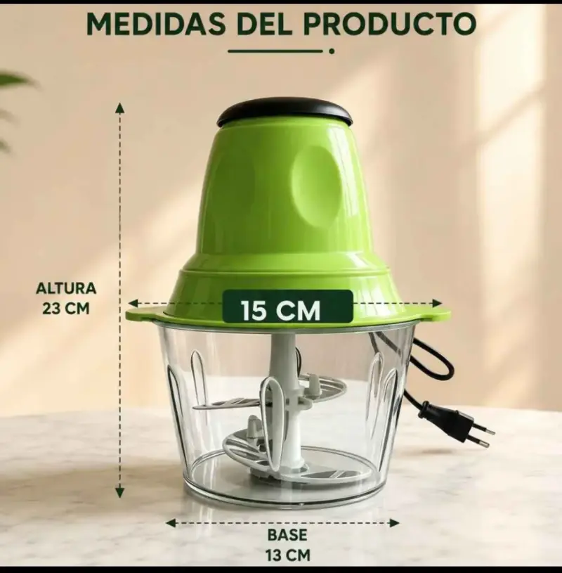 Picadora de alimentos eléctrica verde - 2