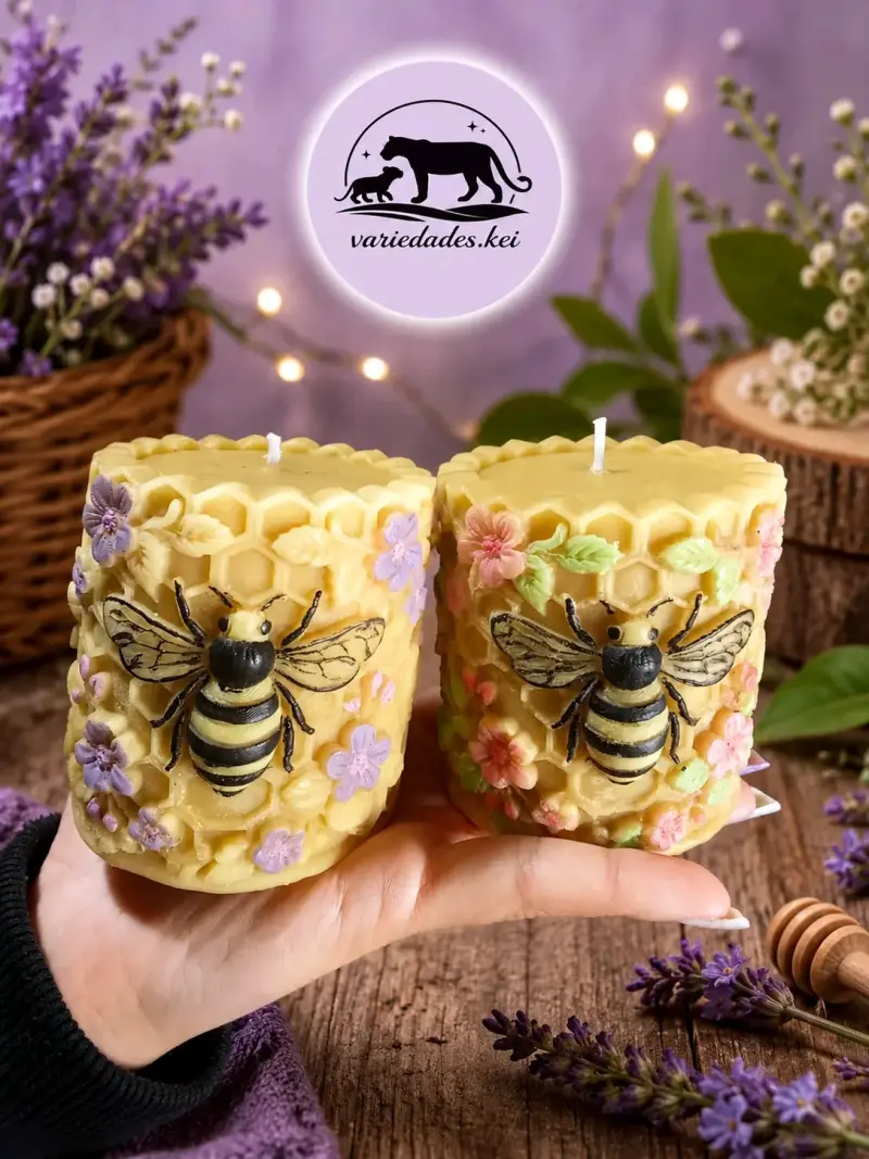 Velas decorativas de cera de abeja