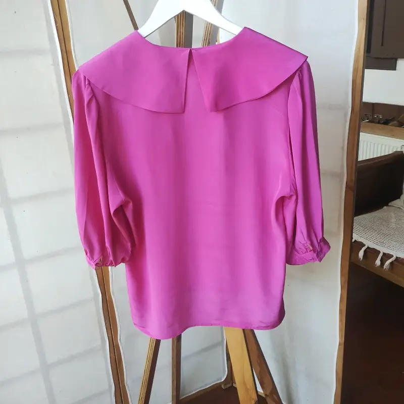 Blusa fucsia con bordado Leslie Fay - 5