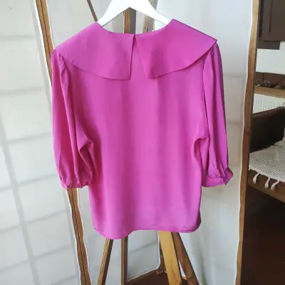 Blusa fucsia con bordado Leslie Fay - miniatura 5