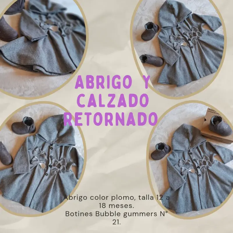 Abrigo y botines grises para bebé 12-18 meses - 1