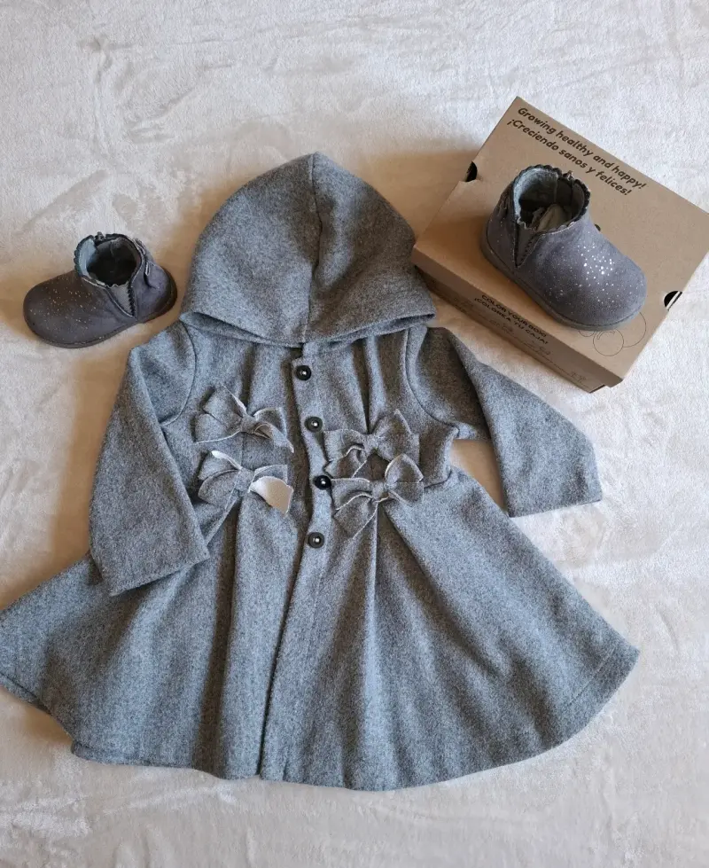 Abrigo y botines grises para bebé 12-18 meses - 5