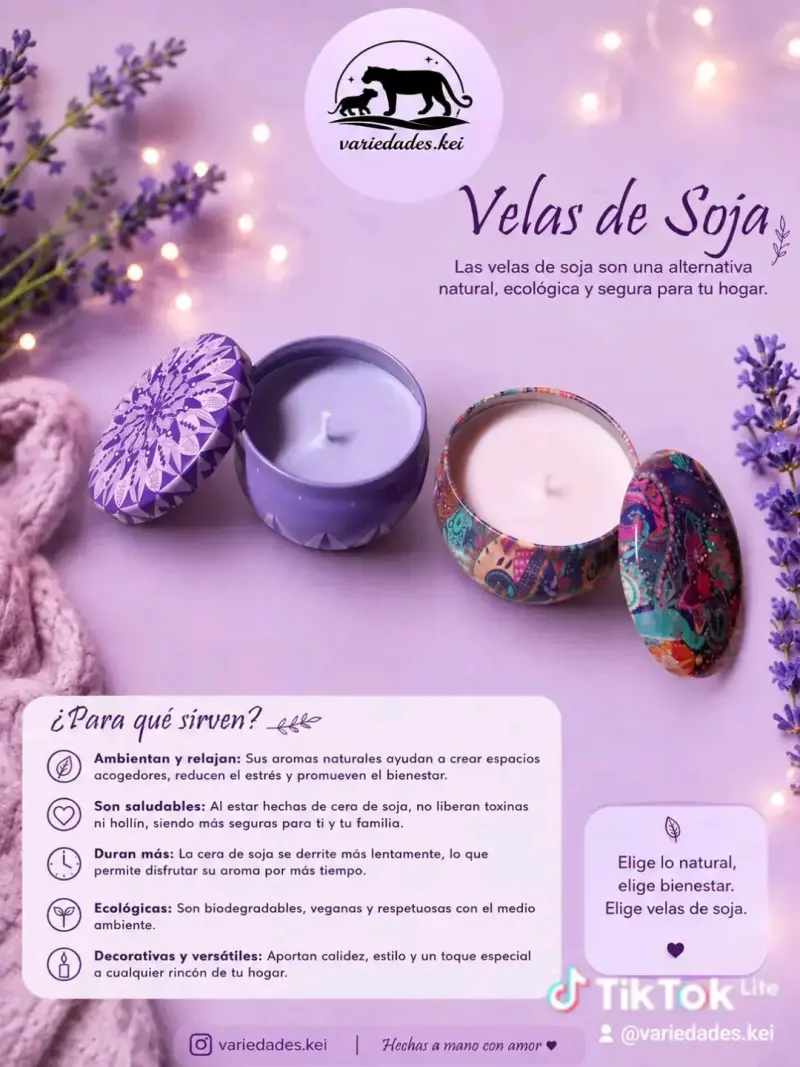 Velas de soja aromáticas ecológicas
