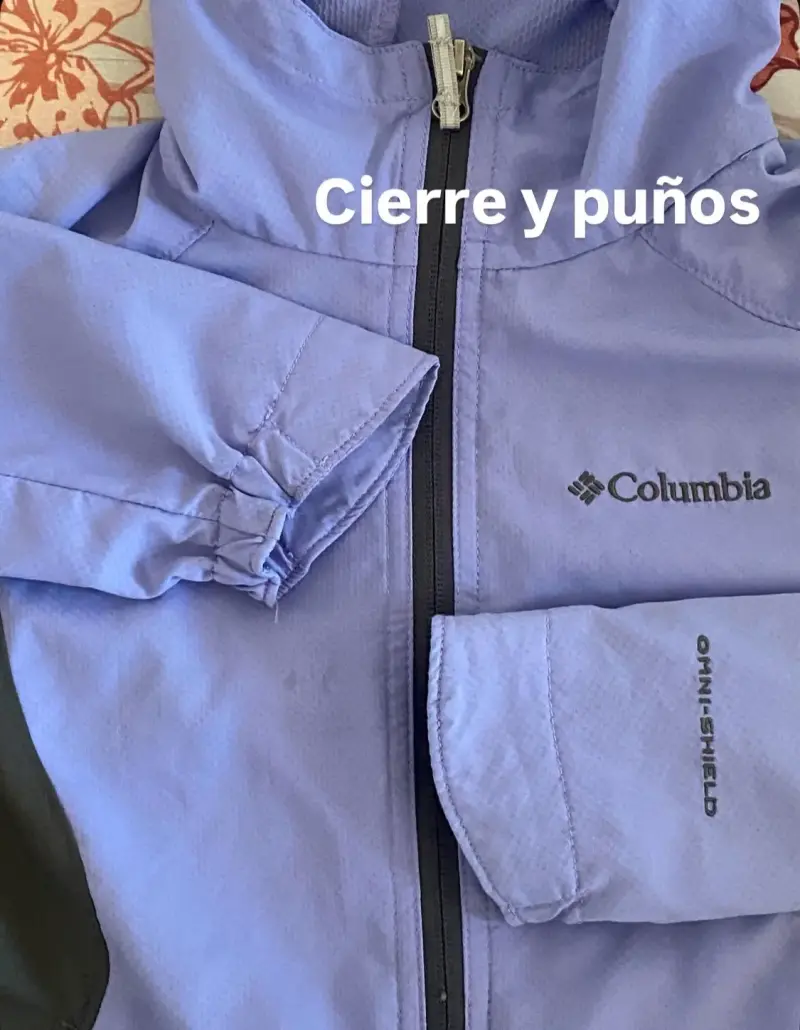 Chaqueta impermeable Columbia morada con capucha - 3