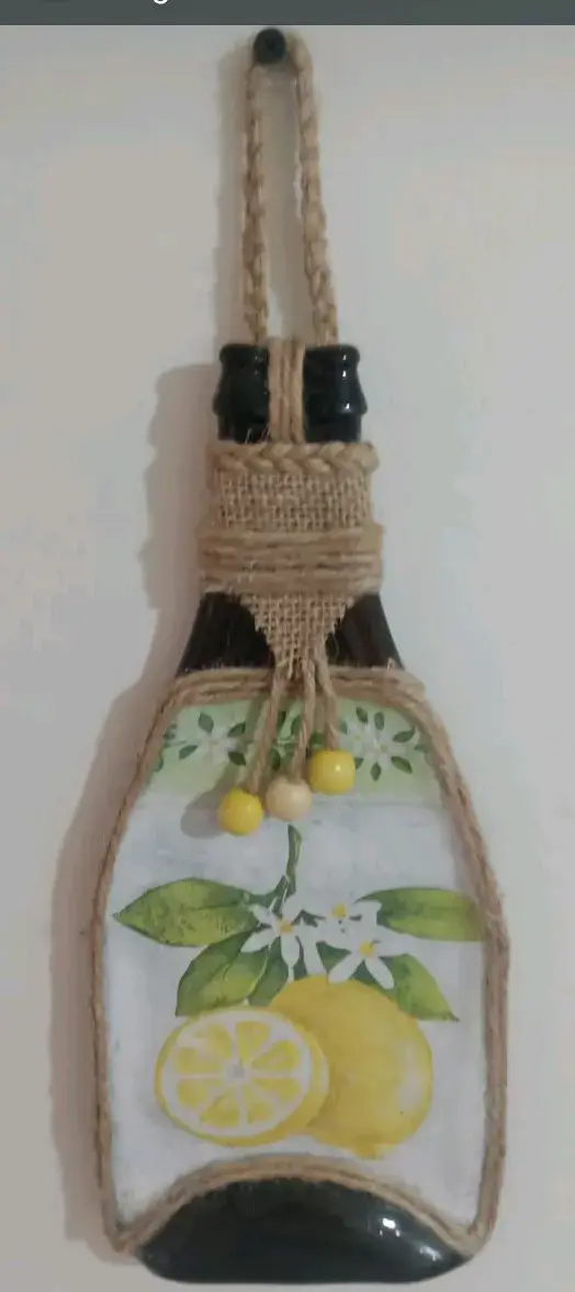 Botella decorativa con diseño de limones - 2