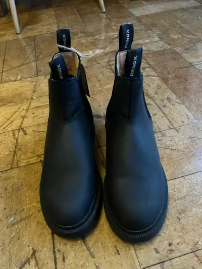 Botines de cuero negro Renox con suela antideslizante - miniatura 3