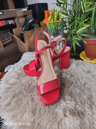 Sandalias de tacón alto rojas Zatz - miniatura 1