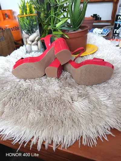 Sandalias de tacón alto rojas Zatz - miniatura 4