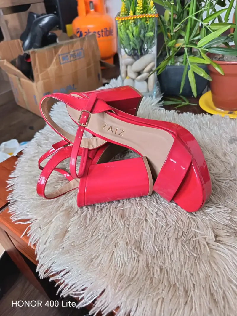 Sandalias de tacón alto rojas Zatz - 5