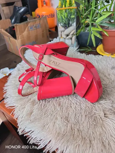 Sandalias de tacón alto rojas Zatz - miniatura 5