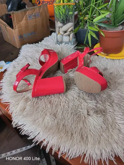 Sandalias de tacón alto rojas Zatz - miniatura 6