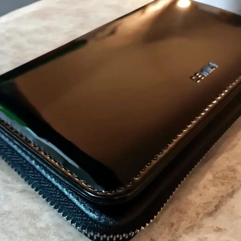 Billetera eco cuero negra con cierre - 2