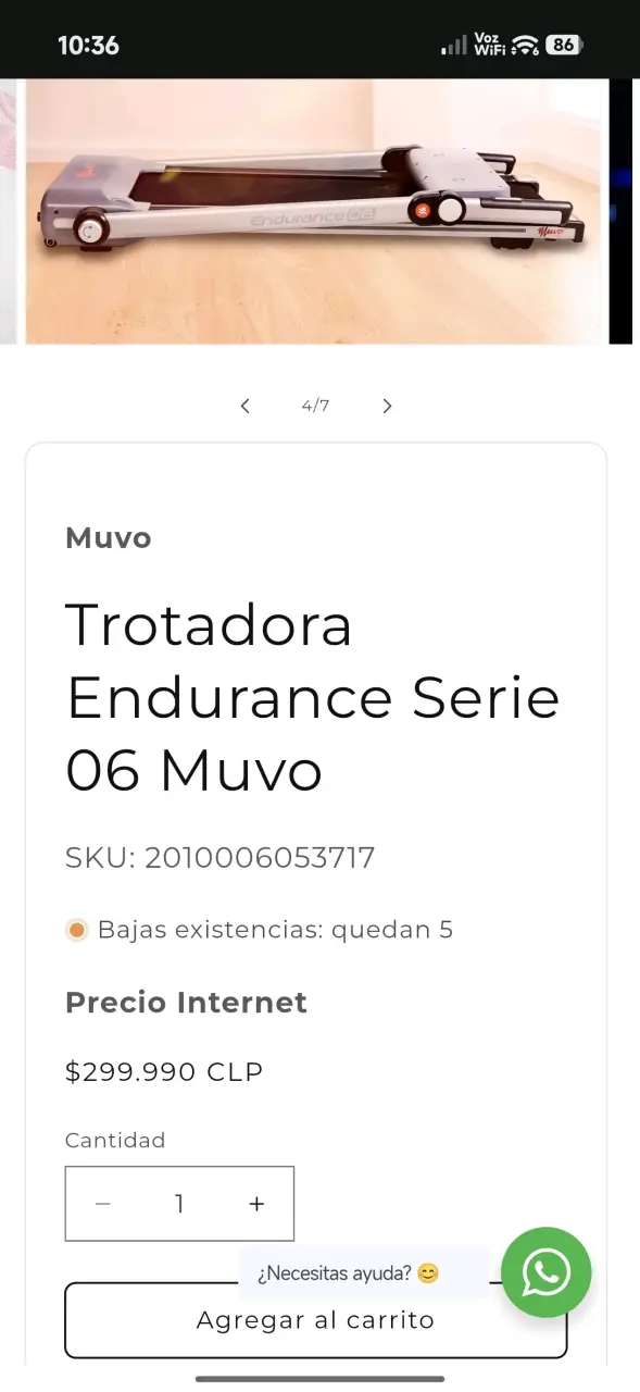 Trotadora Endurance Serie 06 Muvo con Pantalla Digital - 2