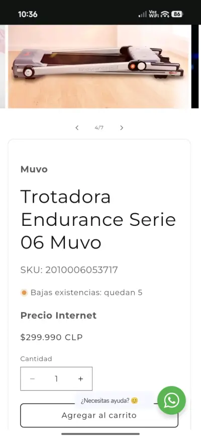 Trotadora Endurance Serie 06 Muvo con Pantalla Digital - miniatura 2
