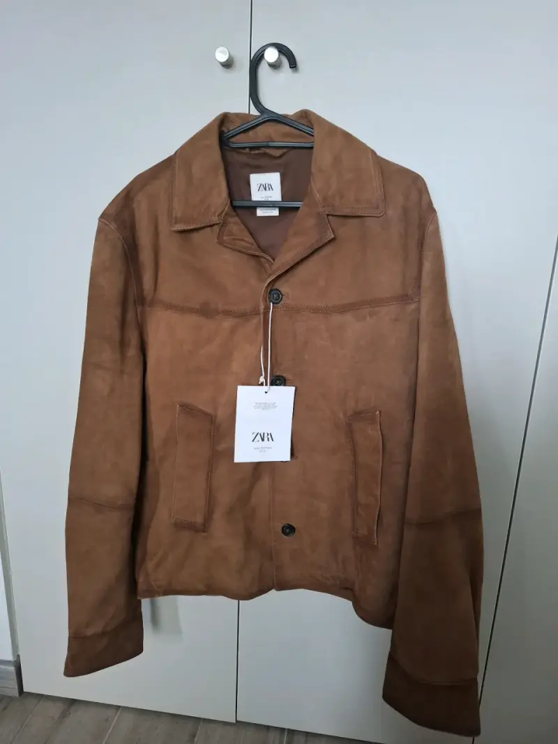 Chaqueta de gamuza marrón Zara para hombre - 1