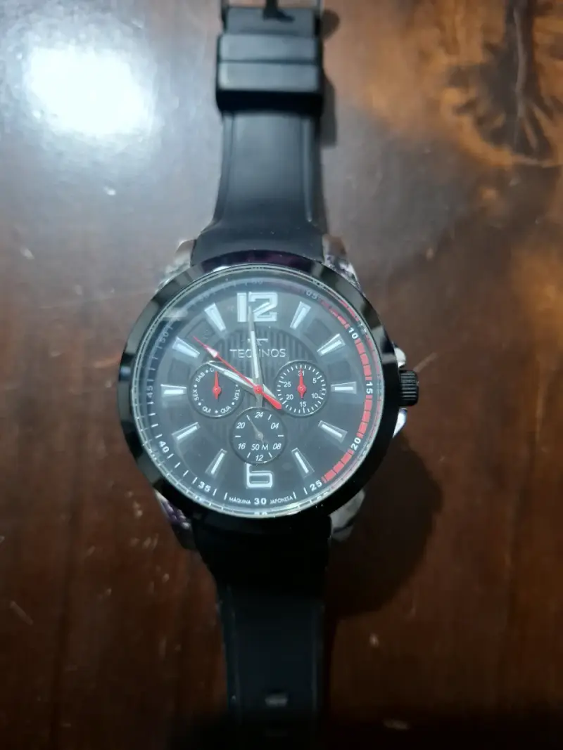 Reloj de pulsera negro con cronógrafo - 4