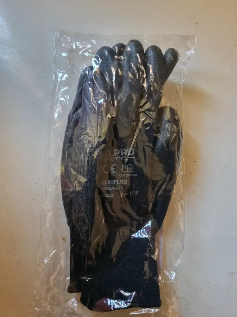 Guantes de trabajo HyFlex negros talla L