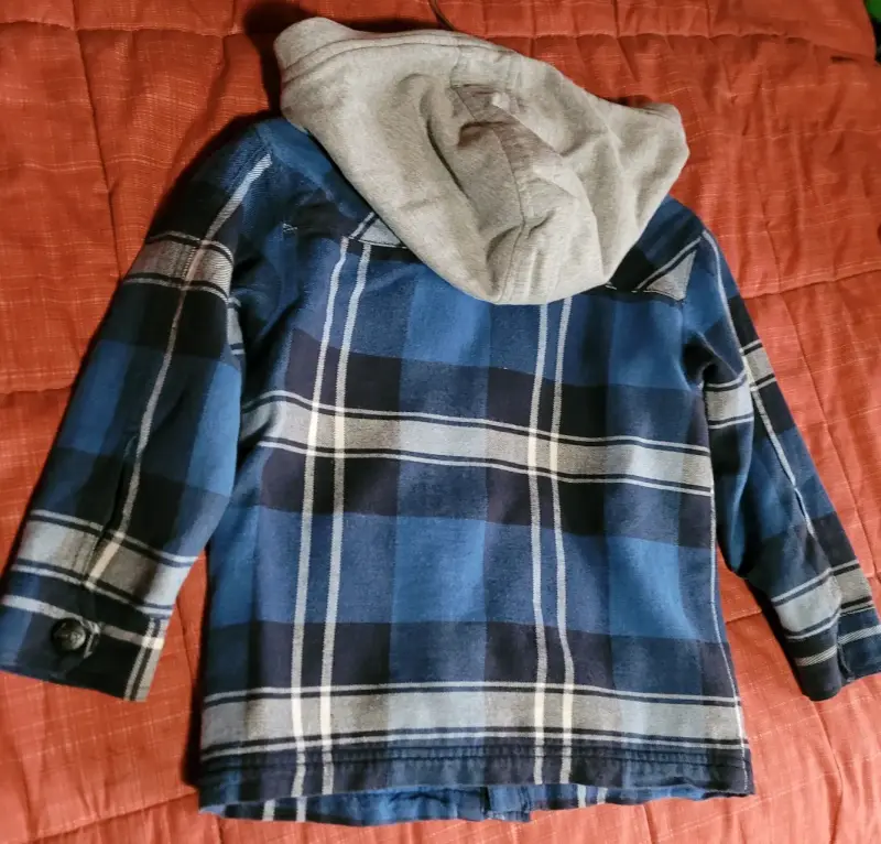Chaqueta de niño a cuadros con capucha - 3