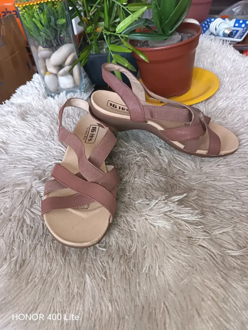Sandalias de mujer 16 Hrs. marrones cómodas - 3